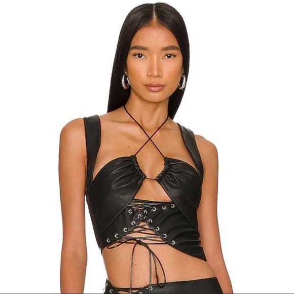 NWT H:ours Women's Adriana Black Crop-top XS - Picture 1 of 12